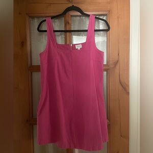 Pink Denim Shift Dress XS